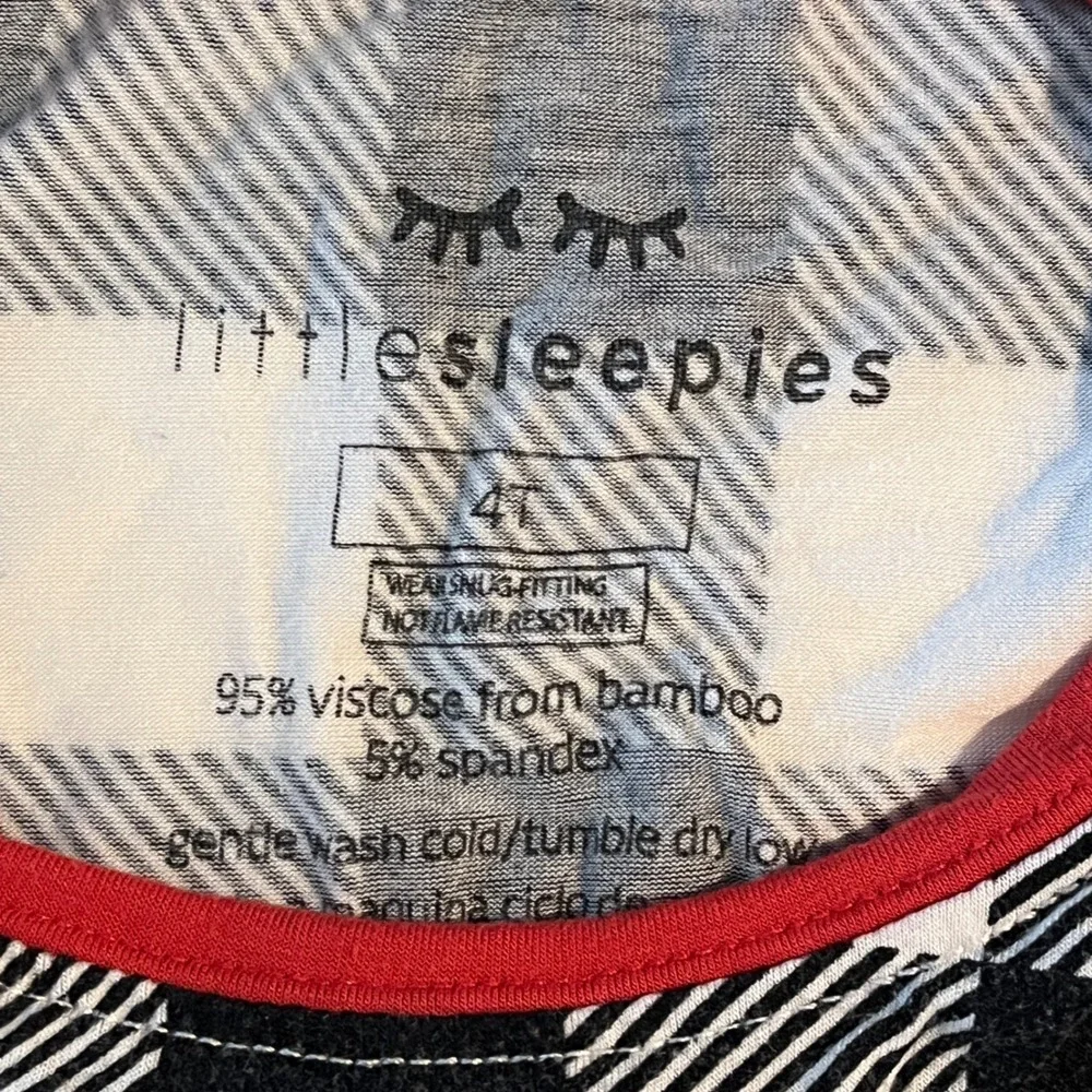 Little Sleepies Kids Pajama Set Buffalo Plaid‎ Long Sleeve Pants Holiday 4T